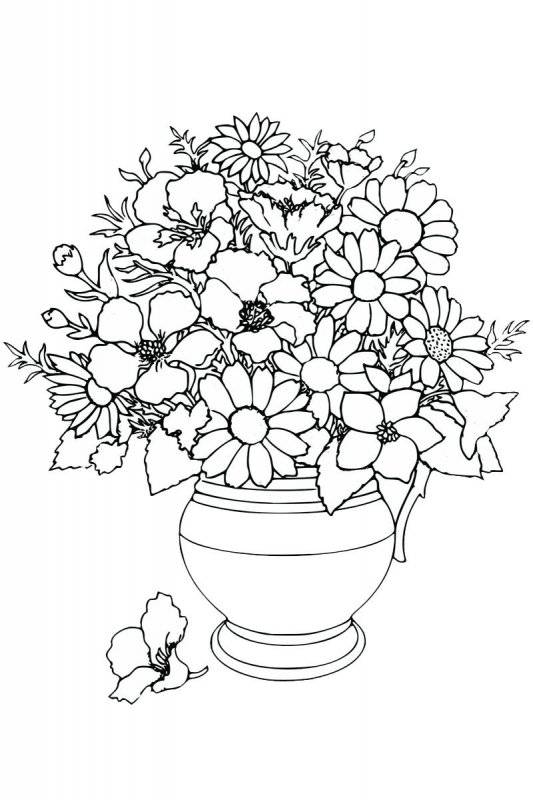 Desene cu flori de colorat, planșe și imagini de colorat