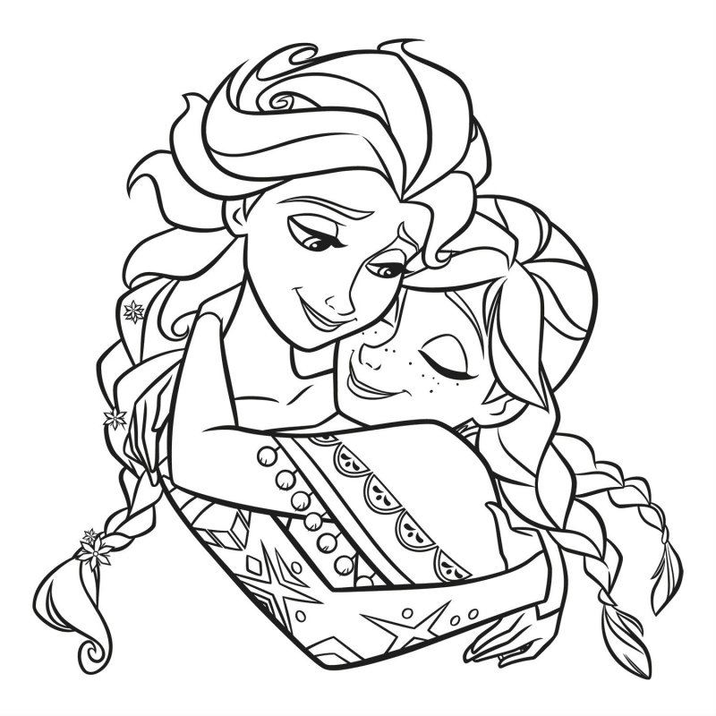 Desene cu Elsa și Ana de colorat, planșe și imagini de