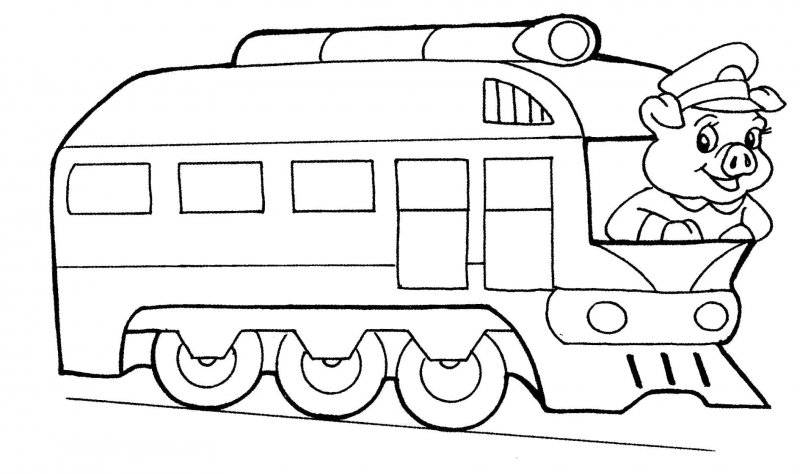 Desene cu trenuri de colorat, imagini și planșe de colorat