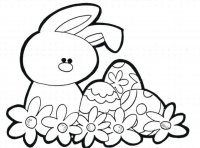 Desene cu Iepurasi de Paste de colorat, imagini È™i planÈ™e de colorat cu iepuri cu ou de paste