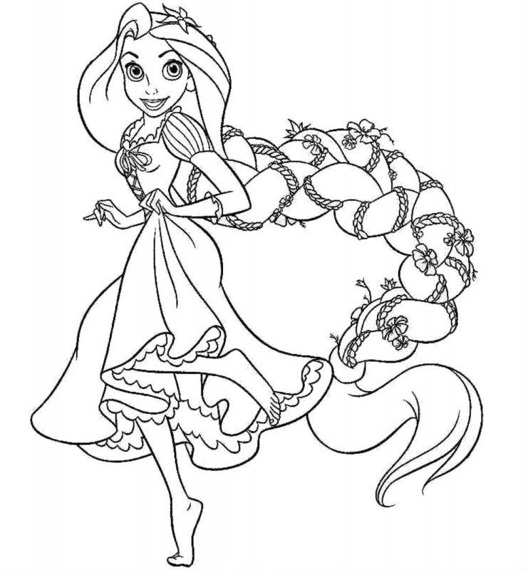 Desene cu Rapunzel de colorat, imagini și planșe de