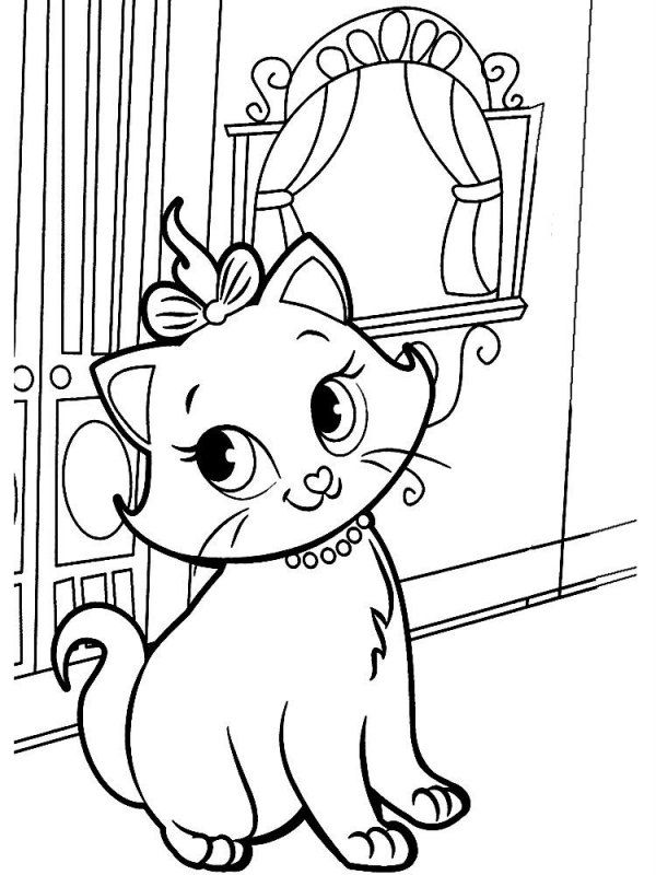 Desene cu Pisici de colorat, planșe și imagini de colorat