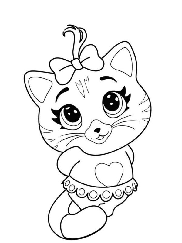 Desene cu Pisici de colorat, planșe și imagini de colorat