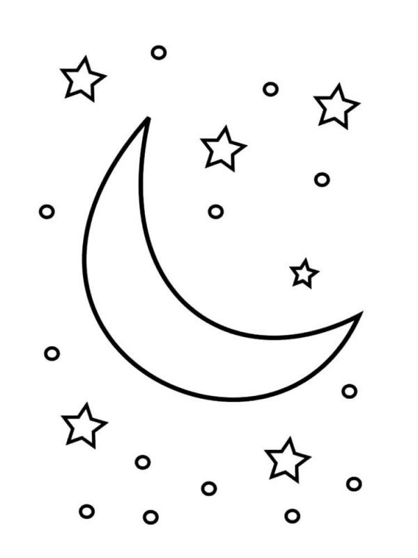 Desene cu Luna de colorat, imagini și planșe de colorat cu