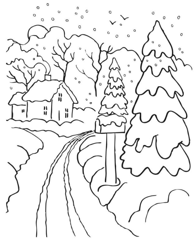 Desene Cu Peisaje De Iarna De Colorat Imagini și Planșe De Colorat Cu Peisaje De Iarna